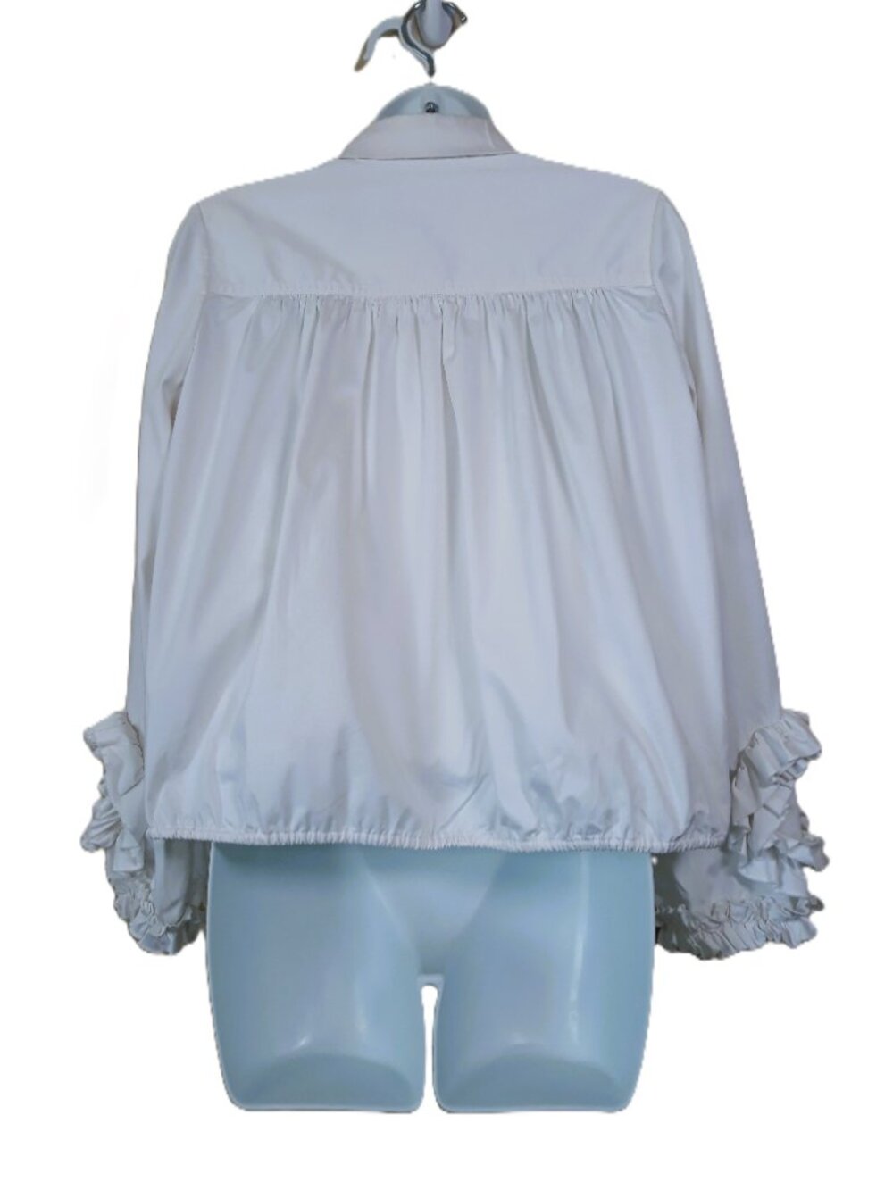 Alexis Ruffle Sleeve Top Off-White Button Front Small - Picture 5 of 7